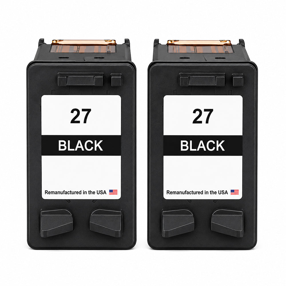 U.S. Remanufactured for HP 27 (C8727AN) Black Twin Pack Ink Cartridges