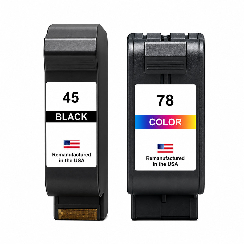 U.S. Remanufactured for HP 45 Black / 78 Color Combo Pack Ink Cartridges