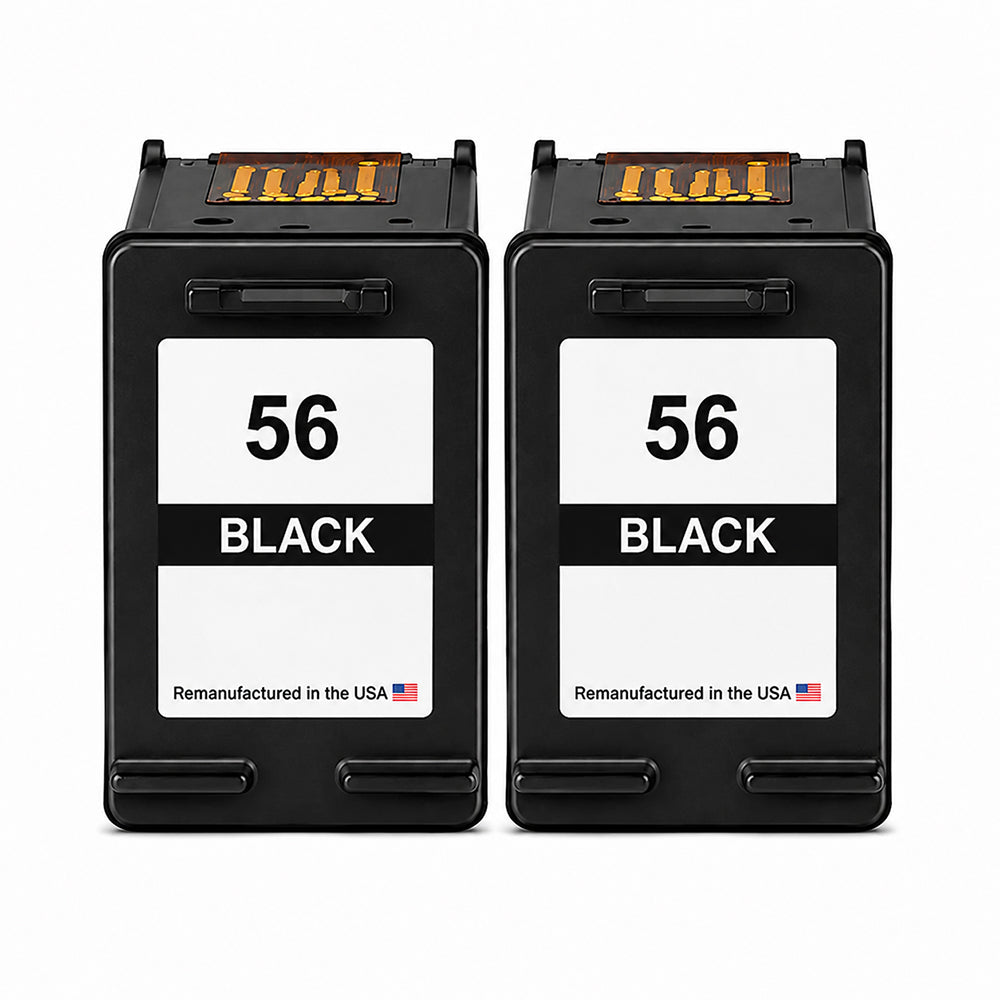 U.S. Remanufactured for HP 56 (C6656AN) Black Twin Pack Ink Cartridge