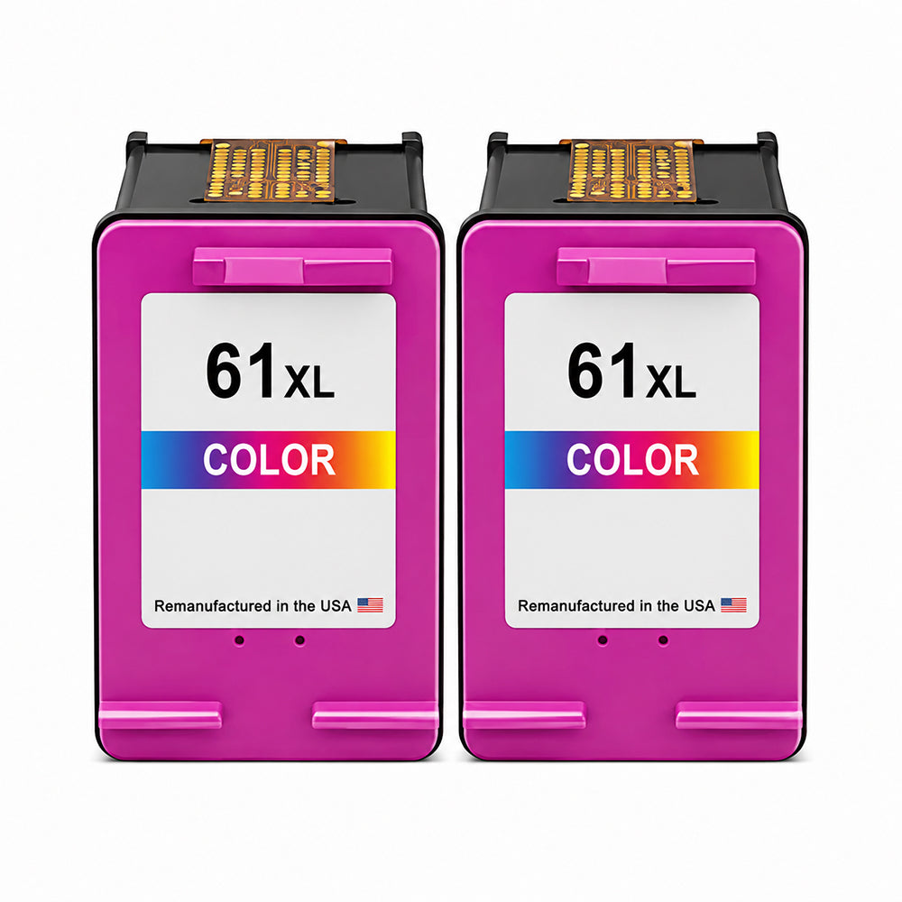 U.S. Remanufactured for HP 61XL (CH564WN) Color Twin Pack Ink Cartridges