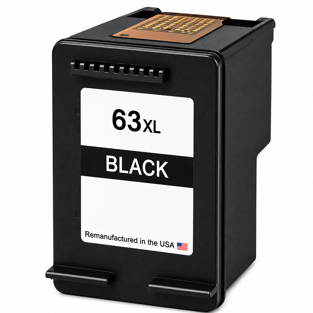 U.S. Remanufactured for HP 63XL (F6U64AN) Black Ink Cartridges