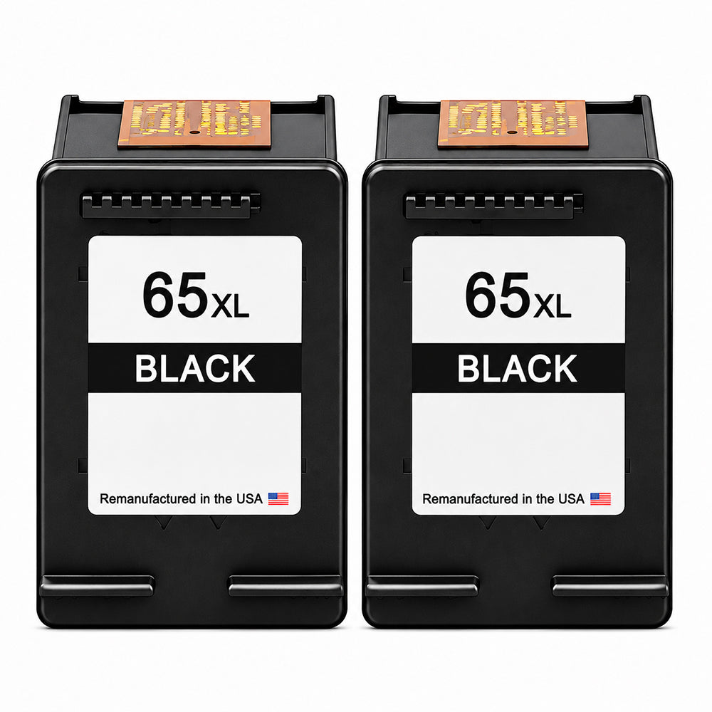 U.S. Remanufactured for HP 65XL (N9K04AN) Black Twin Pack Ink Cartridges