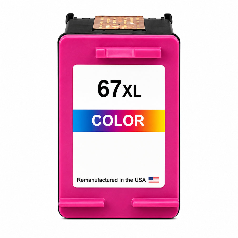 U.S. Remanufactured for HP 67XL (3YM58AN) Tri-Color High Yield Ink Cartridge