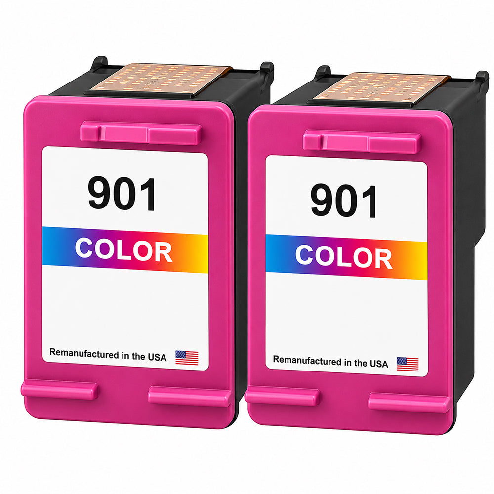 U.S. Remanufactured for HP 901 (CC656AN) Tri-Color Twin Pack Ink Cartridges