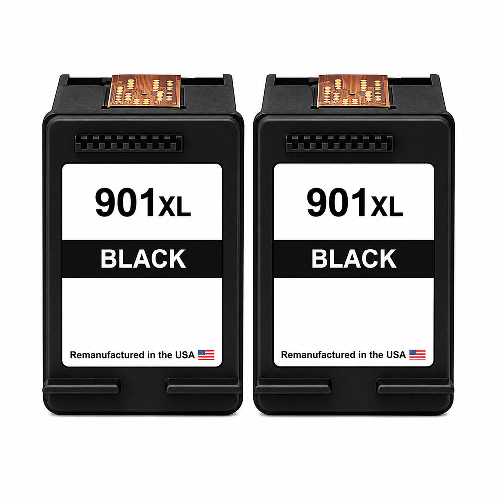 U.S. Remanufactured for HP 901XL (CC654AN) Black Twin Pack Ink Cartridges