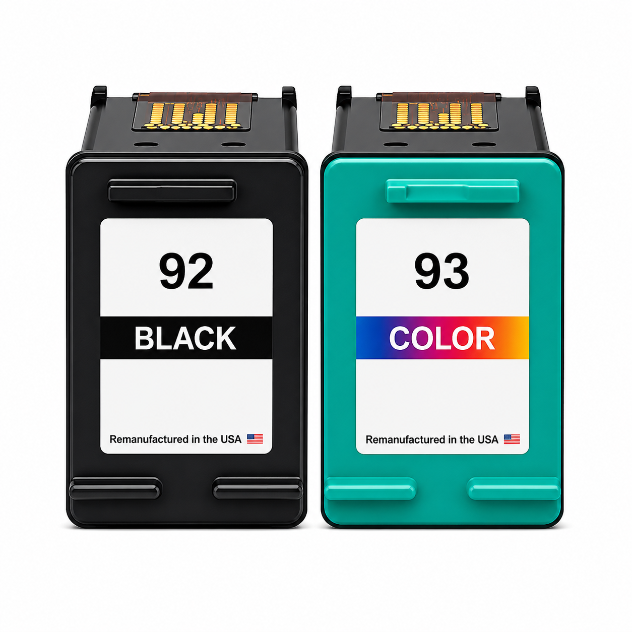 U.S. Remanufactured for HP 92 Black / 93 Color Ink Cartridges Combo Pack
