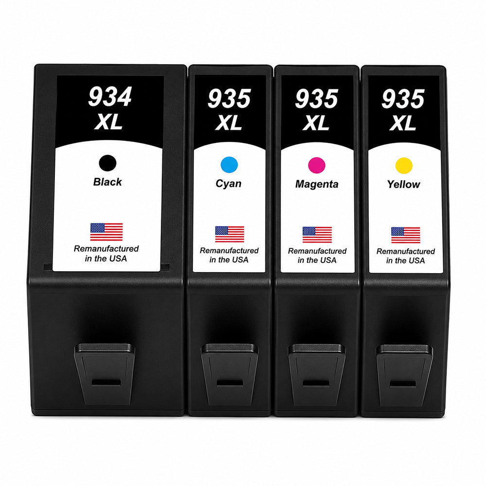 U.S. Remanufactured for HP 934XL 1 Black / 935XL 3 Color Ink Cartridges 4-pack