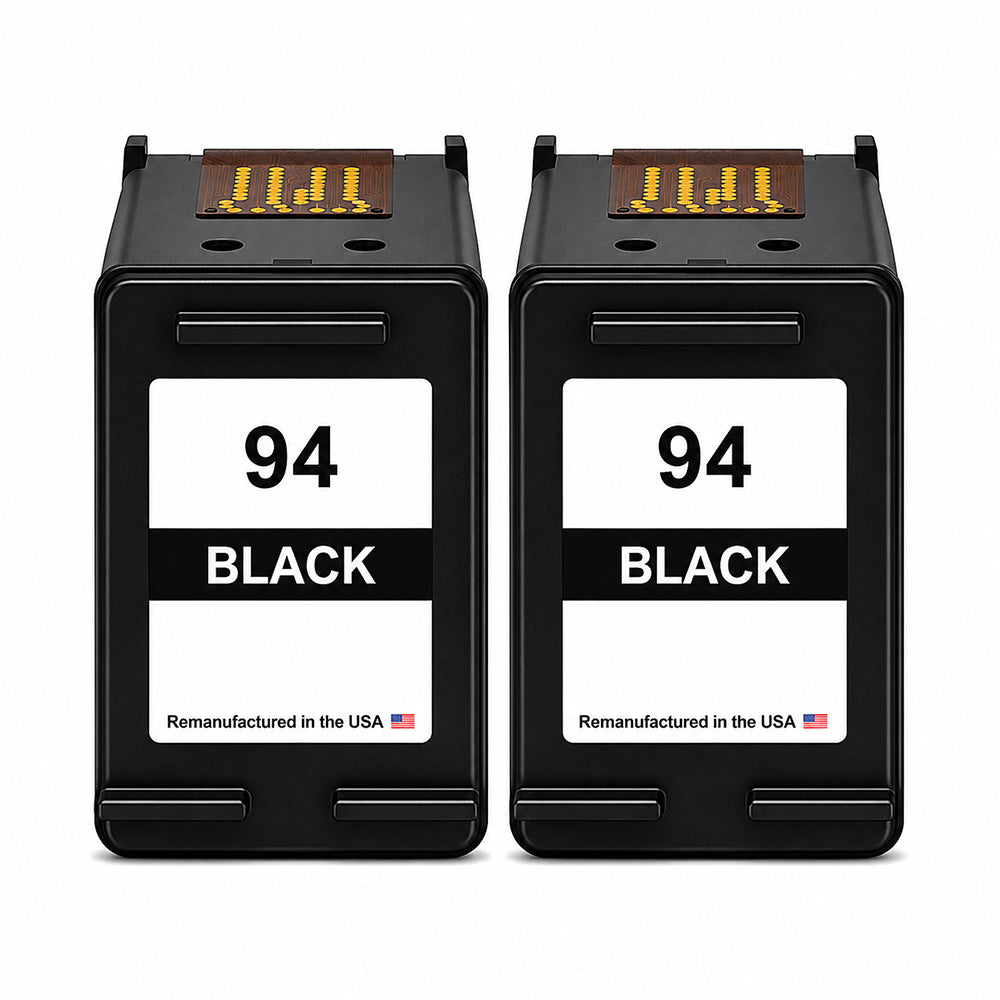 U.S. Remanufactured for HP 94 (C8765WN) Black Ink Cartridges Twin Pack