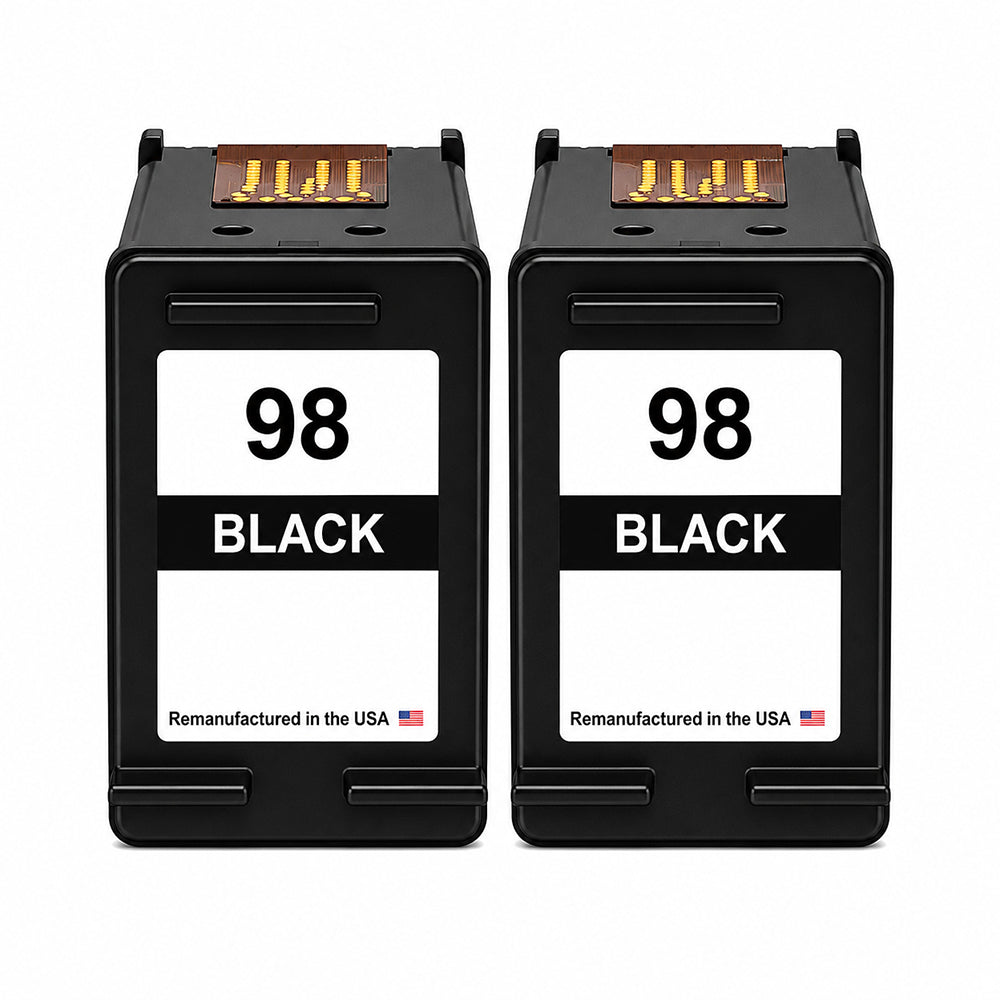U.S. Remanufactured for HP 98 (C9364WN) Black Twin Pack Ink Cartridges