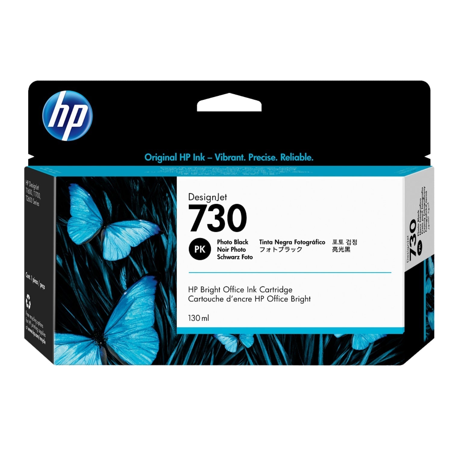 New, Pre-Owned - HP 730 130-ml (P2V67A) Photo Black Ink Cartridge