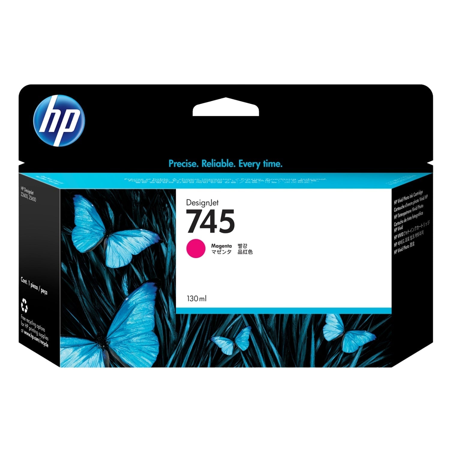 New, Pre-Owned - HP 745 130-ml DesignJet (F9J95A) Magenta Ink Cartridge
