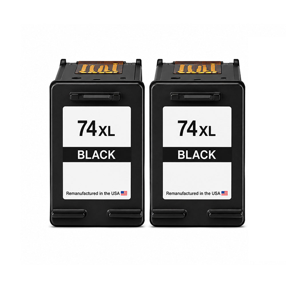 U.S. Remanufactured for HP 74XL (CB336WN) Black Twin Pack Ink Cartridges