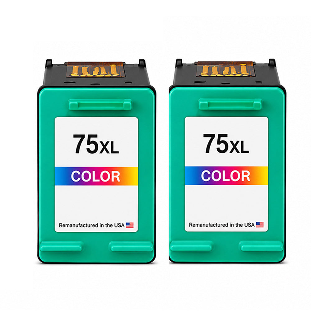 U.S. Remanufactured for HP 75 (CB337WN) Color Twin Pack Ink Cartridges
