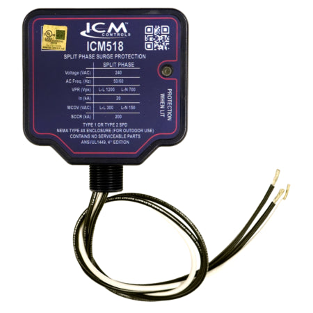 ICM Controls ICM518 240 VAC Split Phase Surge Protective Device w/ 3/4" Conduit Connection, Replaces Eaton SP1-240S
