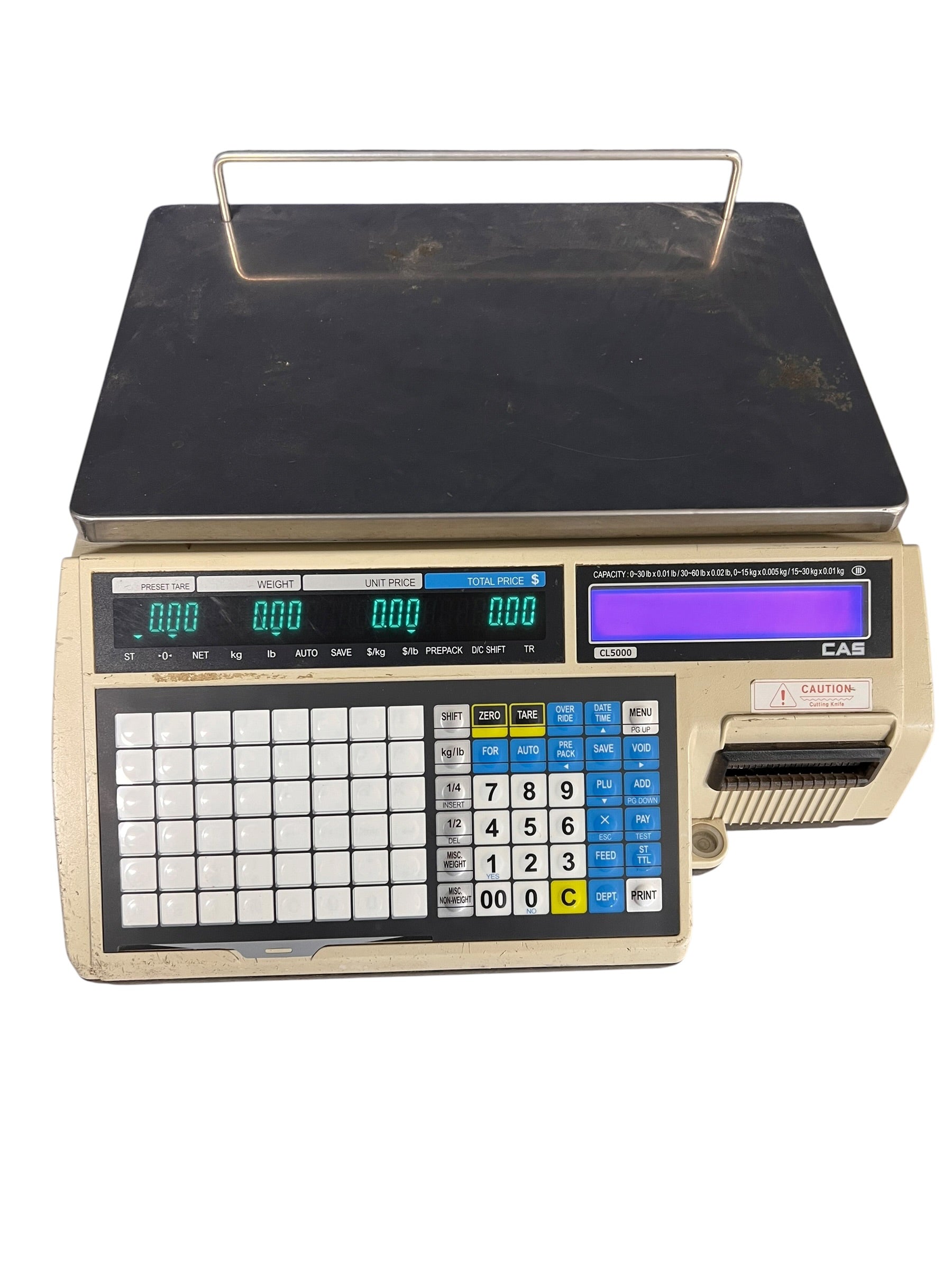 CAS CL5000-B Commercial Price Computing Label Printing Scale | CL5000B Bench Scale (USED)