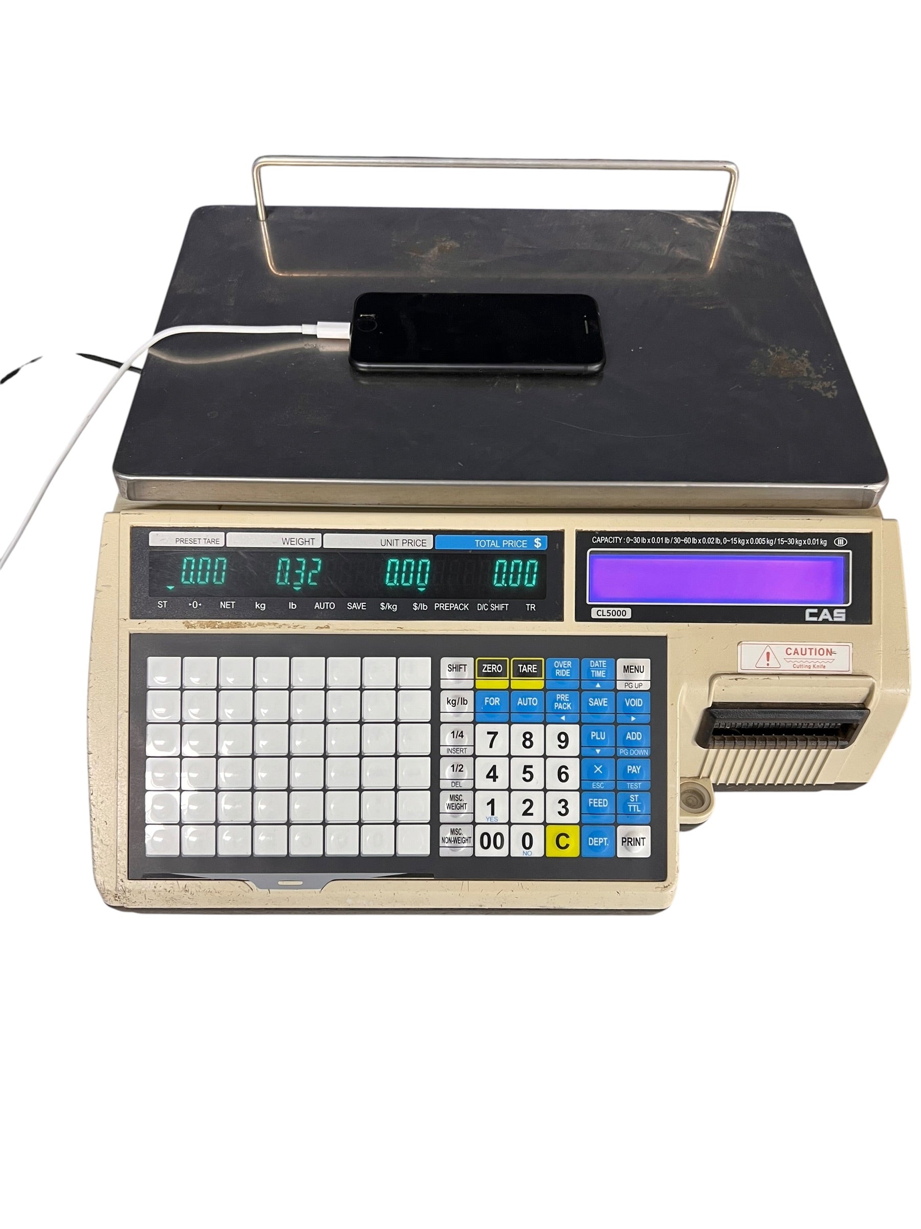 CAS CL5000-B Commercial Price Computing Label Printing Scale | CL5000B Bench Scale (USED)