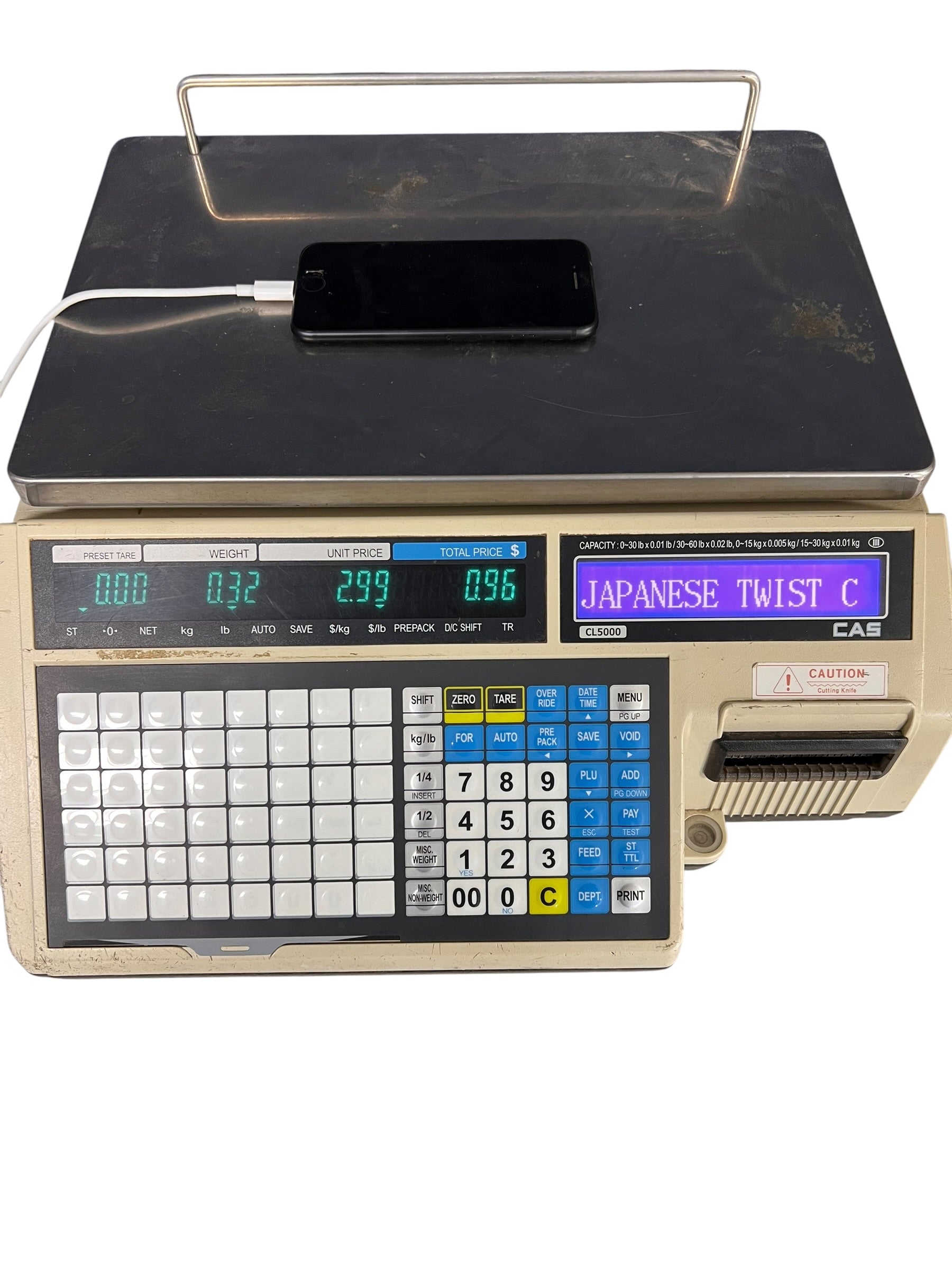 CAS CL5000-B Commercial Price Computing Label Printing Scale | CL5000B Bench Scale (USED)