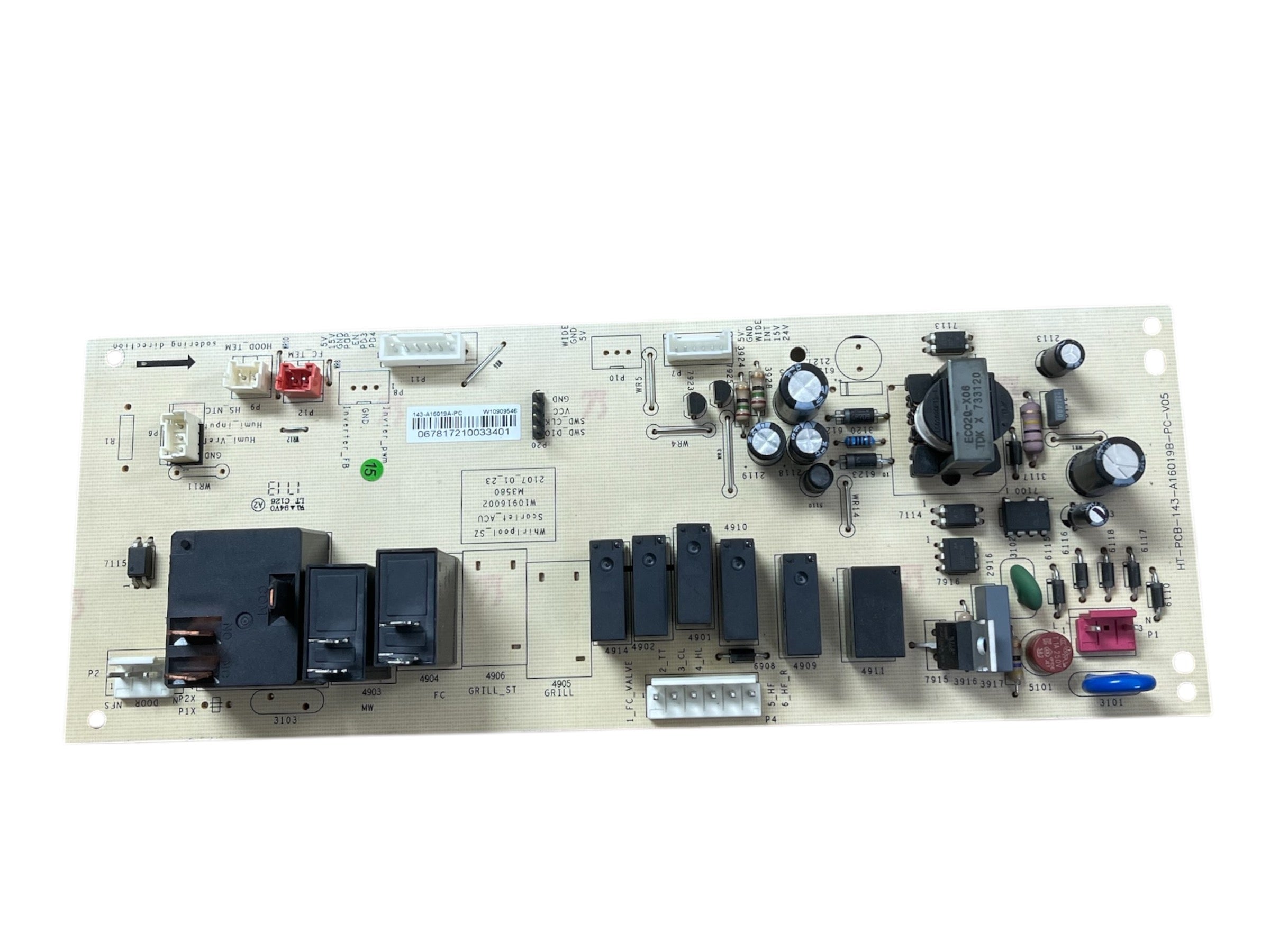 Whirlpool W10909546 Microwave Control Board