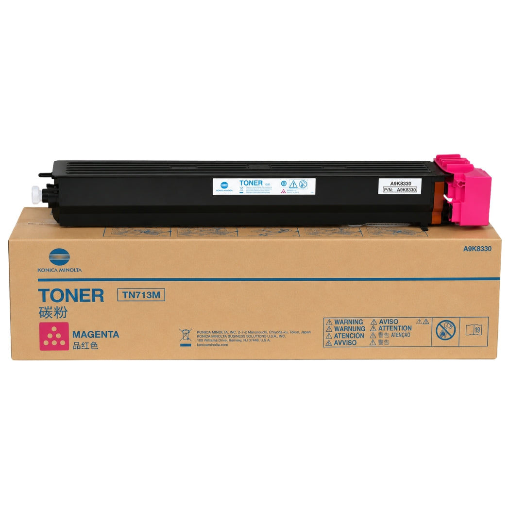 New, Pre-Owned - Konica-Minolta TN713M Standard-Yield Magenta Toner Cartridge, A9K8330