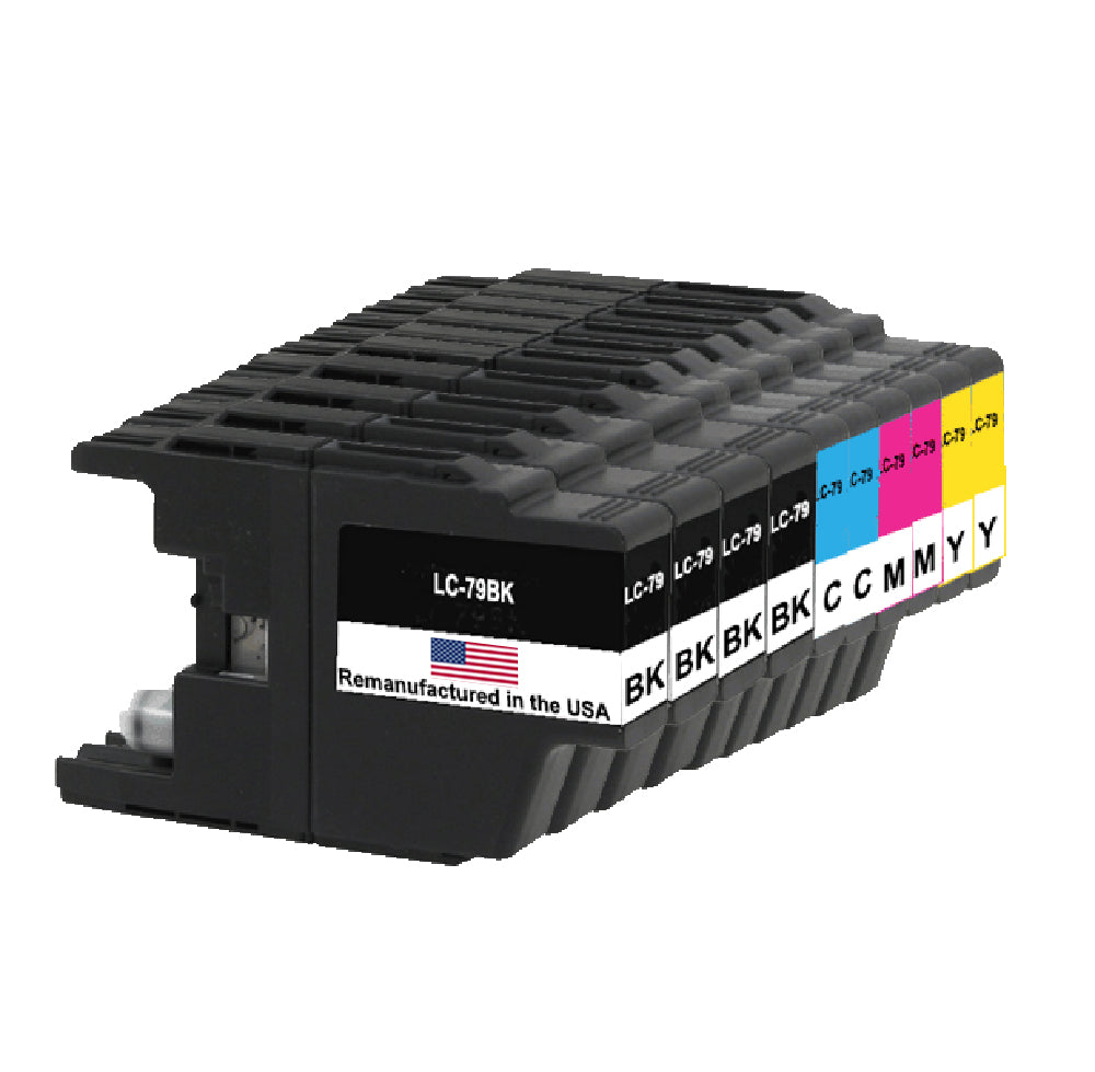 U.S. Remanufactured for Brother LC79 4 Black /  2 Each Color Ink Cartridges 10-pack