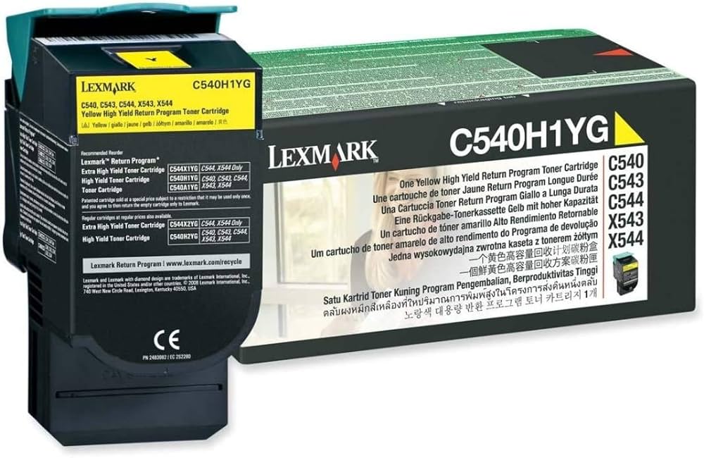 New, Pre-Owned - Lexmark C540H1YG High Yield Yellow Toner Cartridge