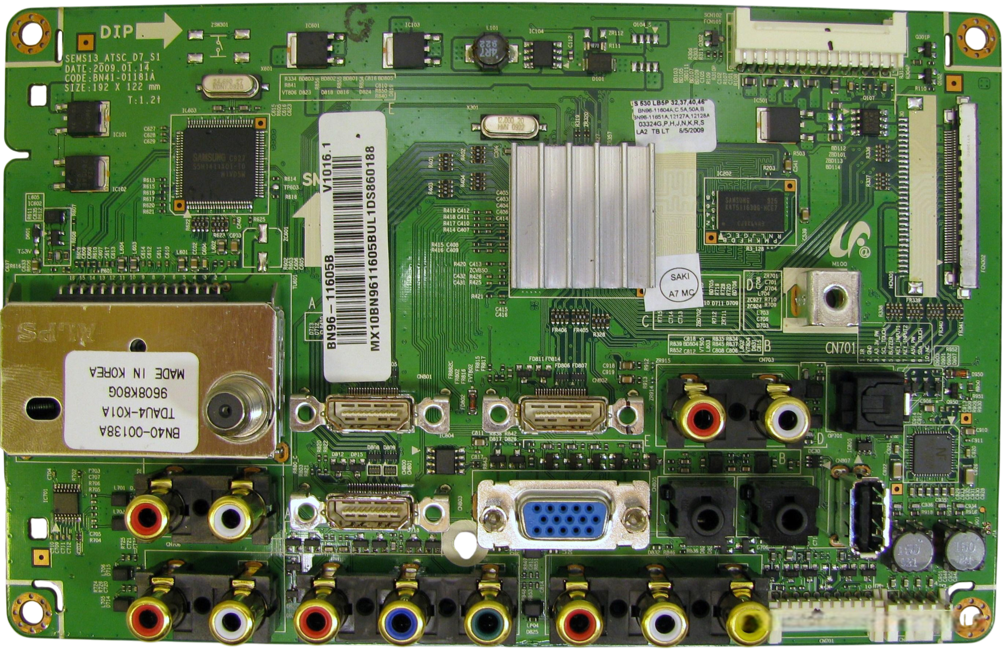 Samsung BN96-11605B (BN41-01181A) Main Board for LN37B530P7FXZA