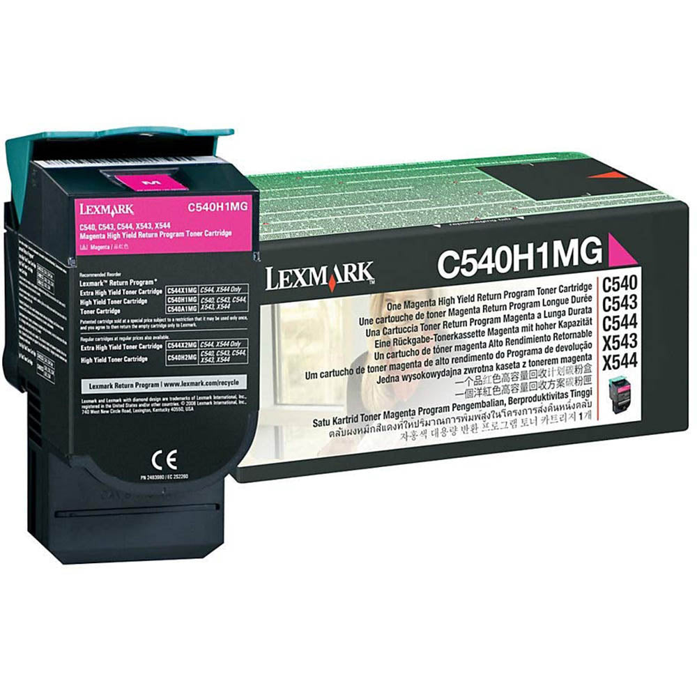 New, Pre-Owned - Lexmark Magenta Return Program Toner Cartridge, C540H1MG