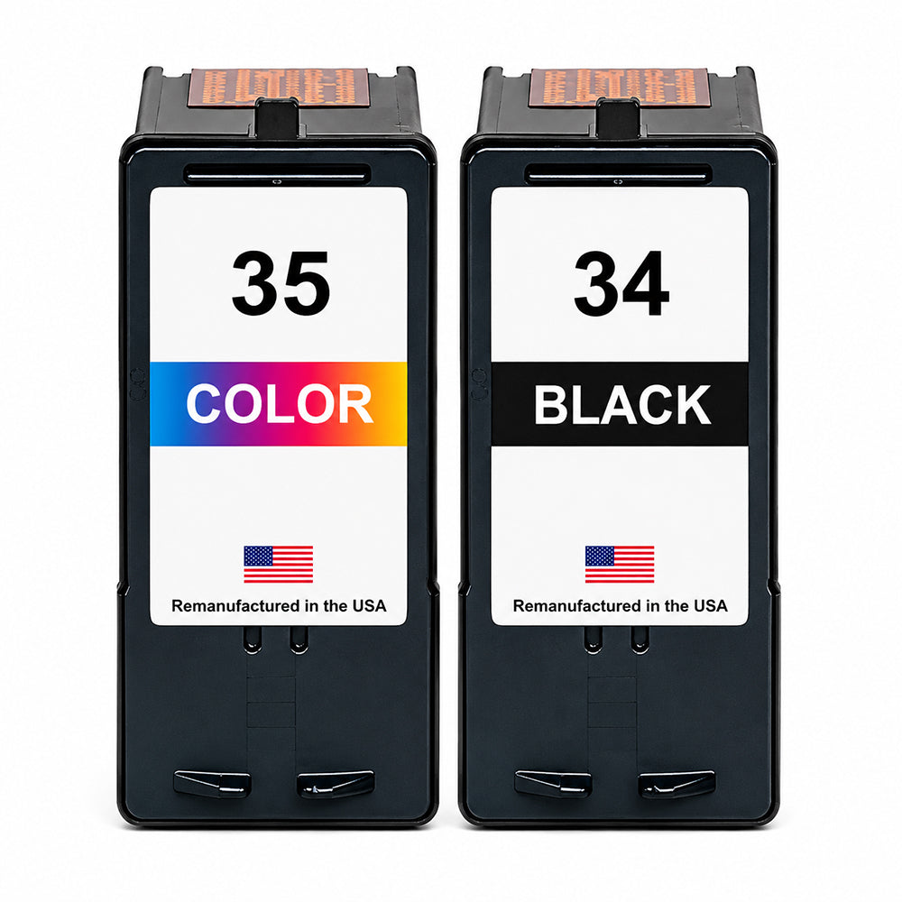 U.S. Remanufactured for Lexmark #34 Black / #35 Color Ink Cartridges Combo Pack