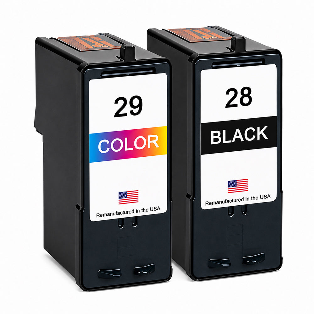 U.S. Remanufactured for Lexmark #28 Black / #29 Color Ink Cartridges Combo Pack