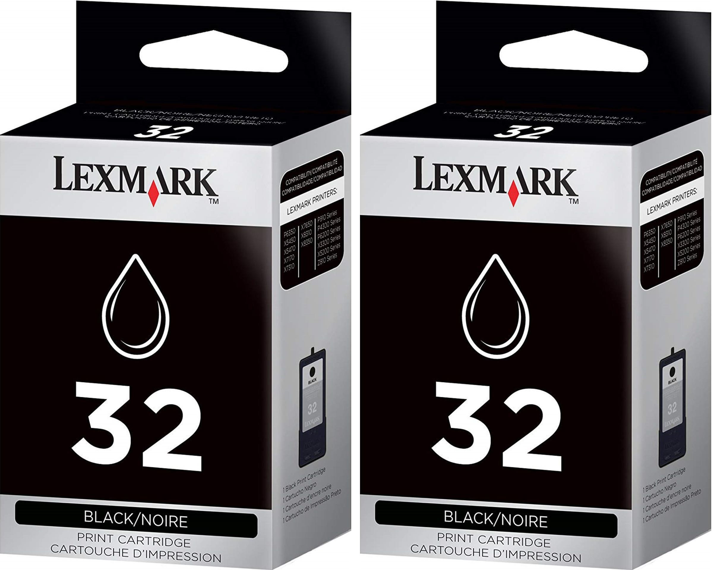 New, Pre-Owned - Lexmark (18C0533) NO.32  Ink Cartridges (Black, 2-Pack)