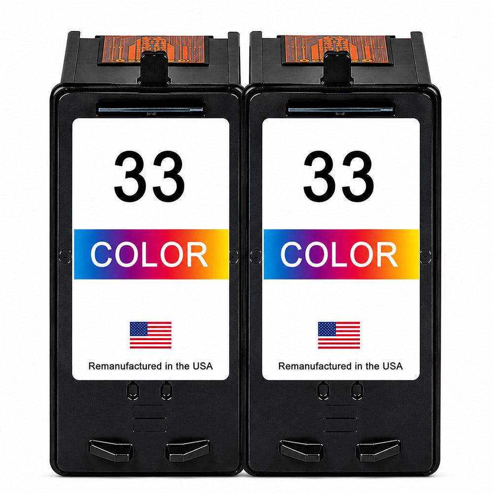 U.S. Remanufactured for Lexmark #33 18C0033 Color Ink Cartridge Twin Pack