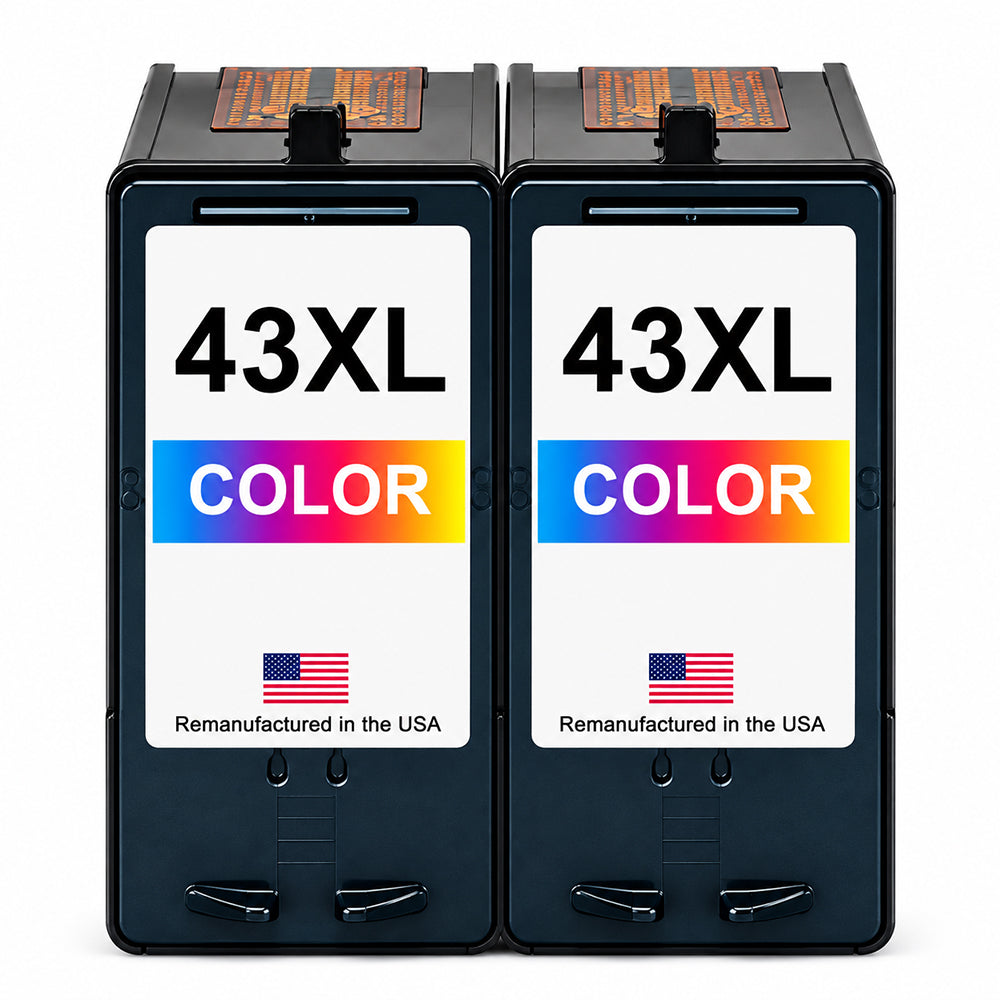 U.S. Remanufactured for Lexmark #43XL 18Y0143 Color Ink Cartridge High Yield Twin Pack