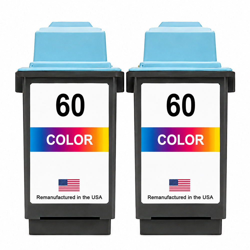U.S. Remanufactured for Lexmark #60 17G0060 Color Ink Cartridge Twin Pack