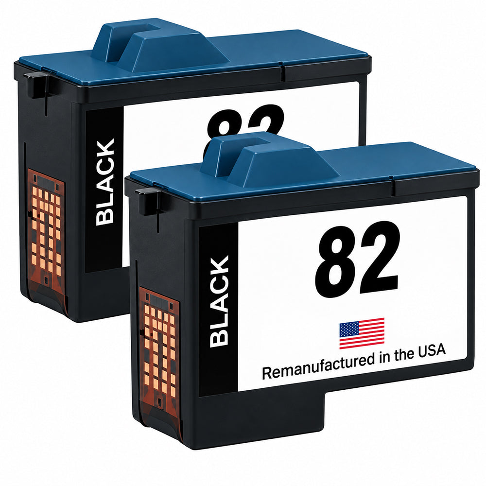 U.S. Remanufactured for Lexmark #82 18L0032 Black Ink Cartridge Twin Pack