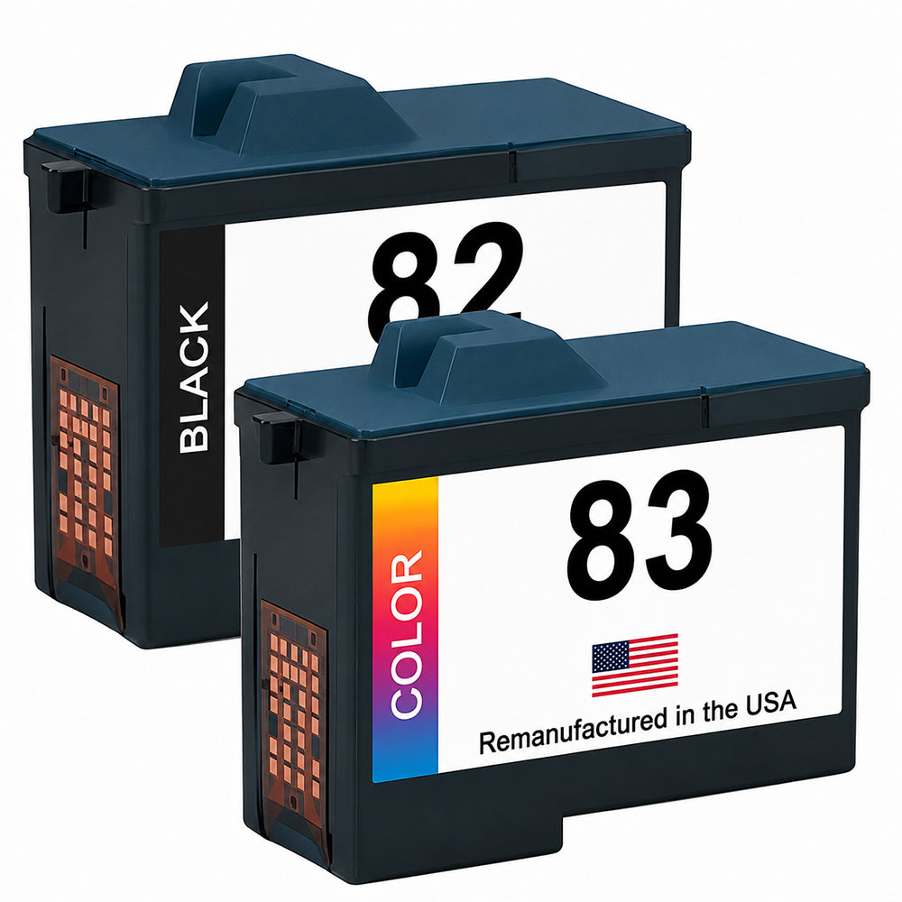 U.S. Remanufactured Ink Cartridges for Lexmark #82 Black / #83 Color Combo Pack