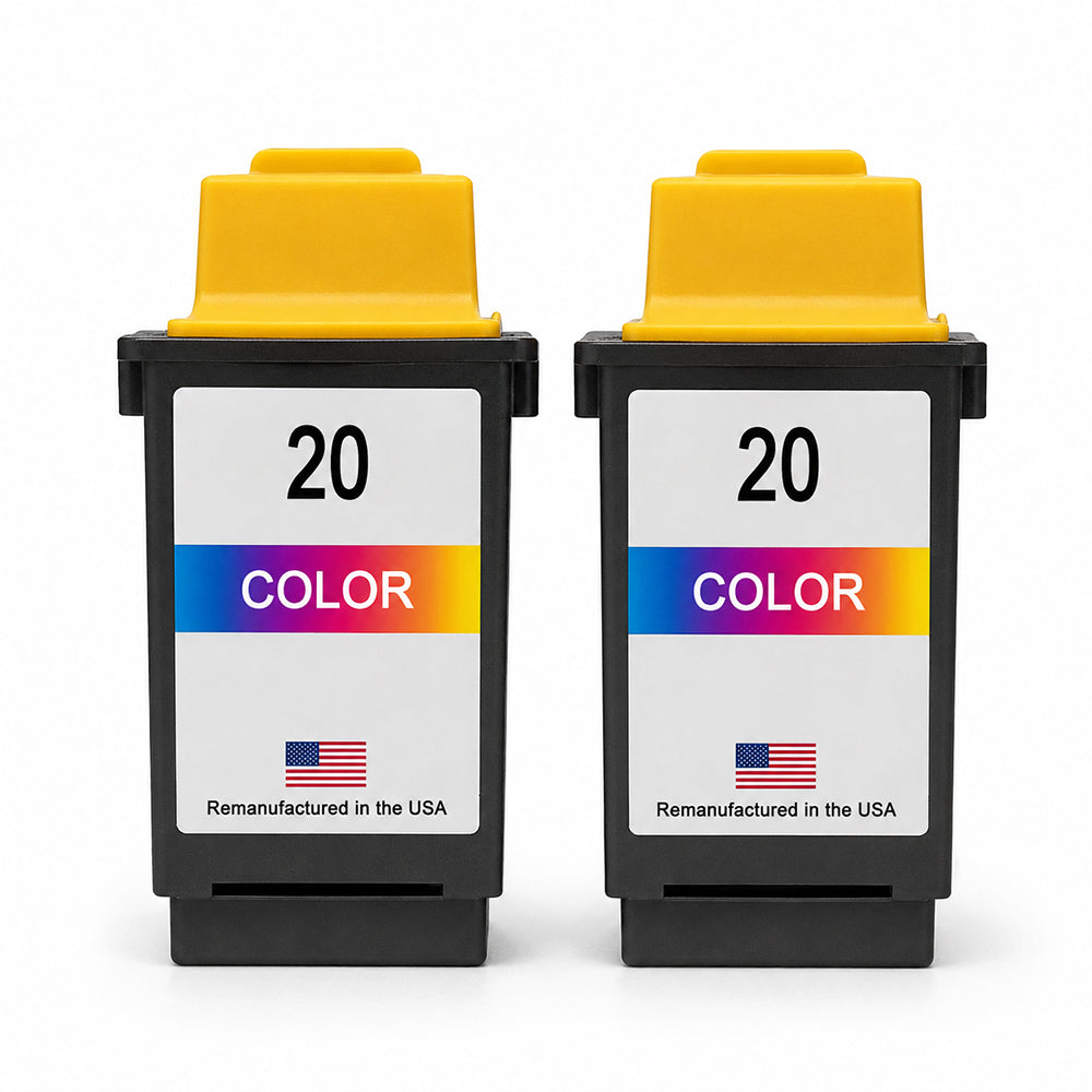 U.S. Remanufactured Ink Cartridges for Lexmark #20 Color Twin Pack