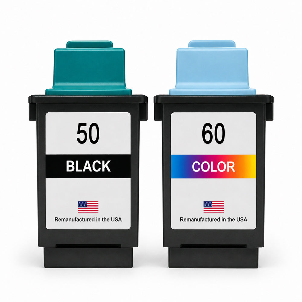 U.S. Remanufactured Ink Cartridges for Lexmark #50 Black / #60 Color Combo Pack