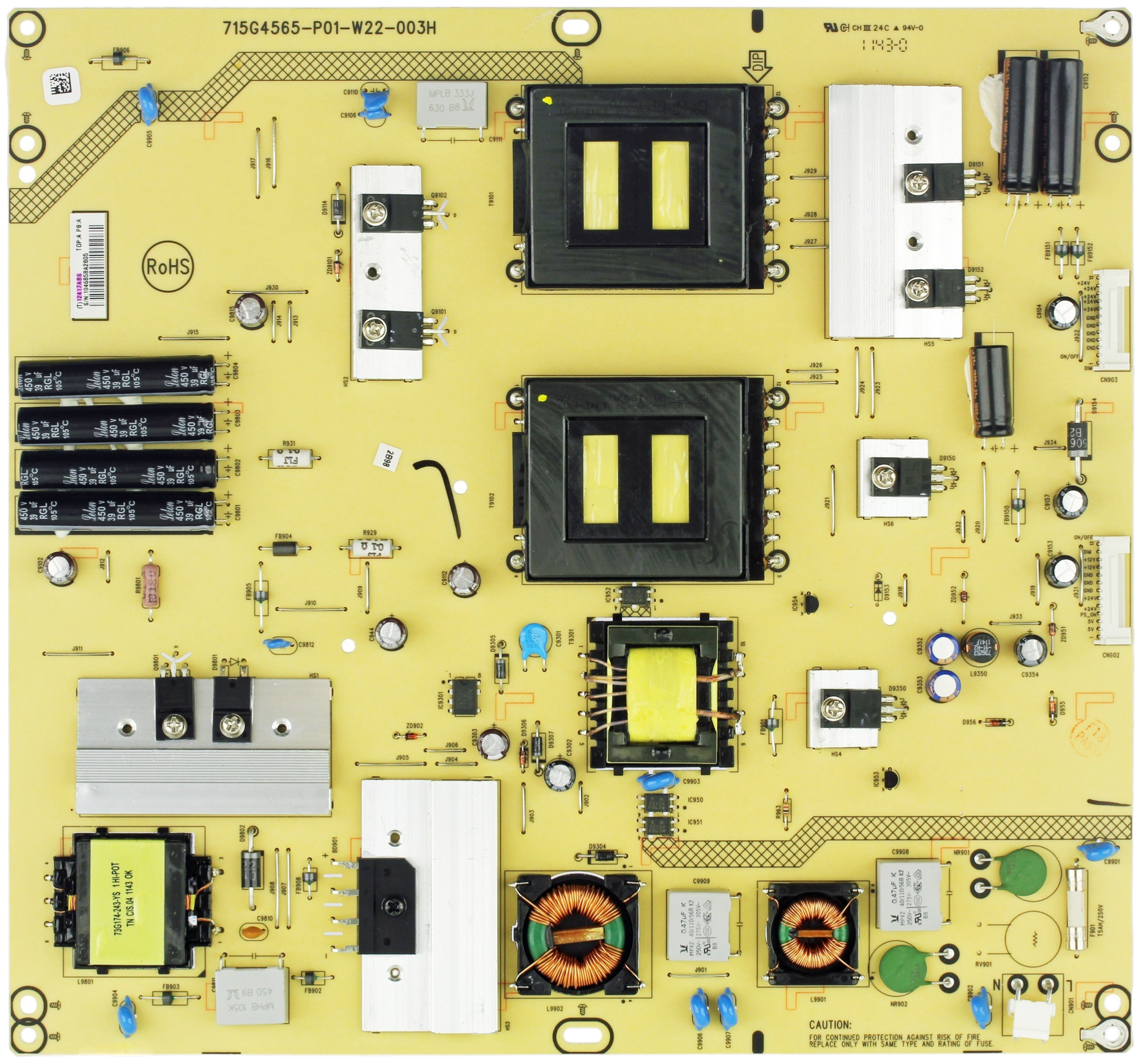 ADTV12417ABS Vizio Power Supply, 715G4565-P02-W20-003H, M3D550SR