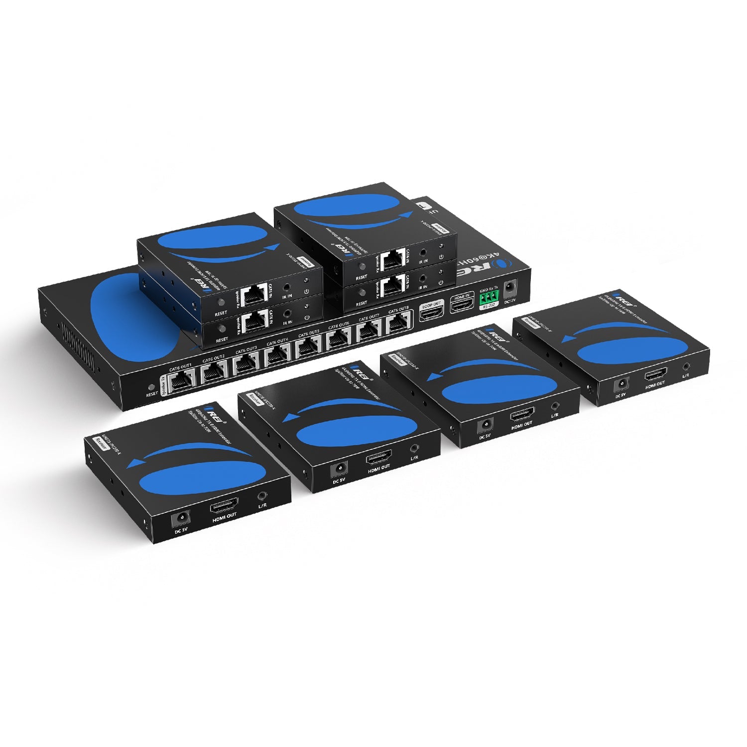 4K@60hz 1x8 HDMI™ Extender Splitter (Loop) - 230ft (cat6)-UHD18-IPC230-K