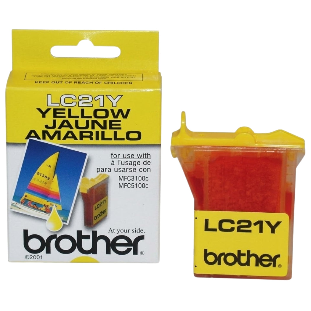New, Pre-Owned - Brother LC21 Innobella Standard Yield Yellow Ink Cartridge, LC21Y