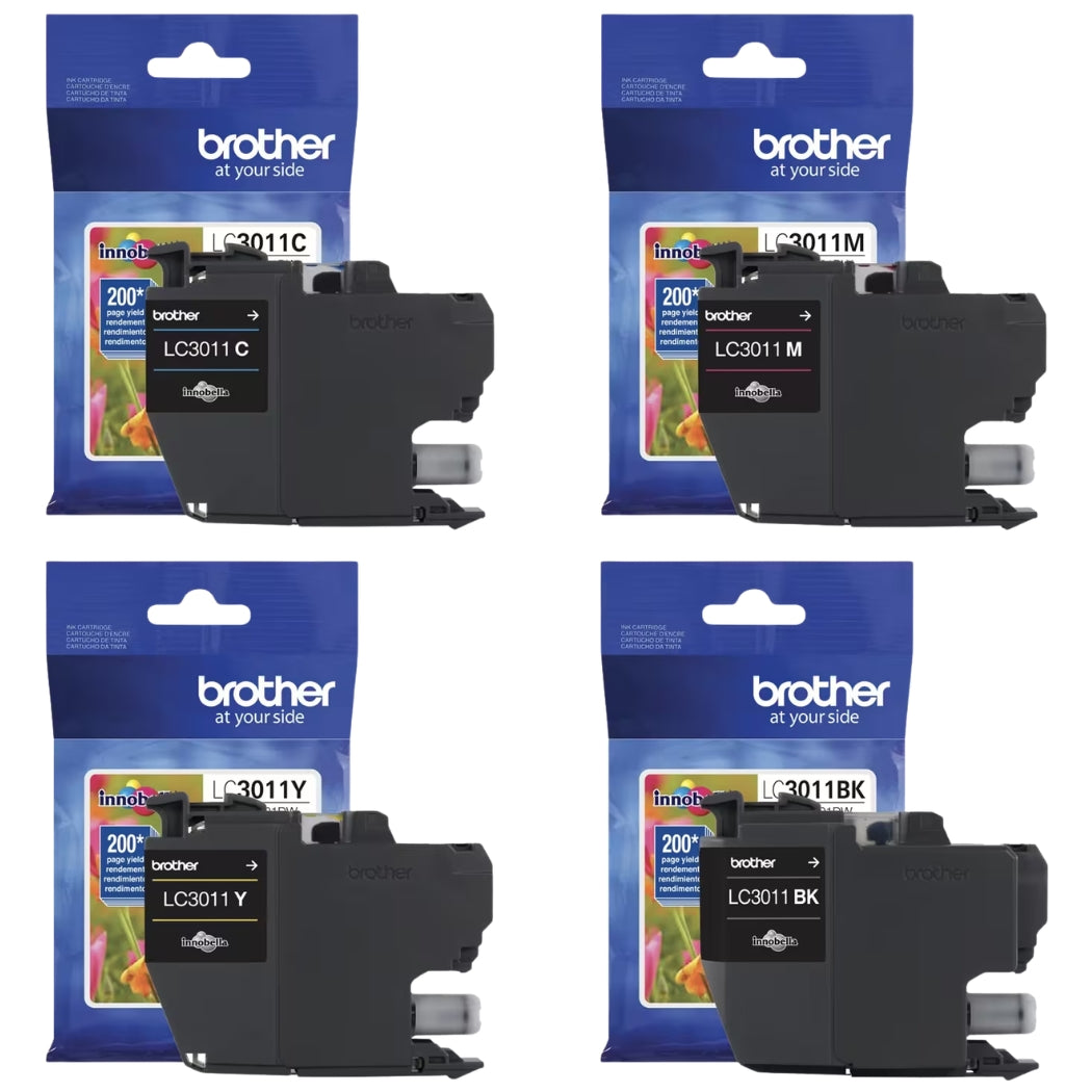 New, Pre-Owned - Brother LC3011 Standard Yield Tri-Colour Ink Cartridge-4-Pack