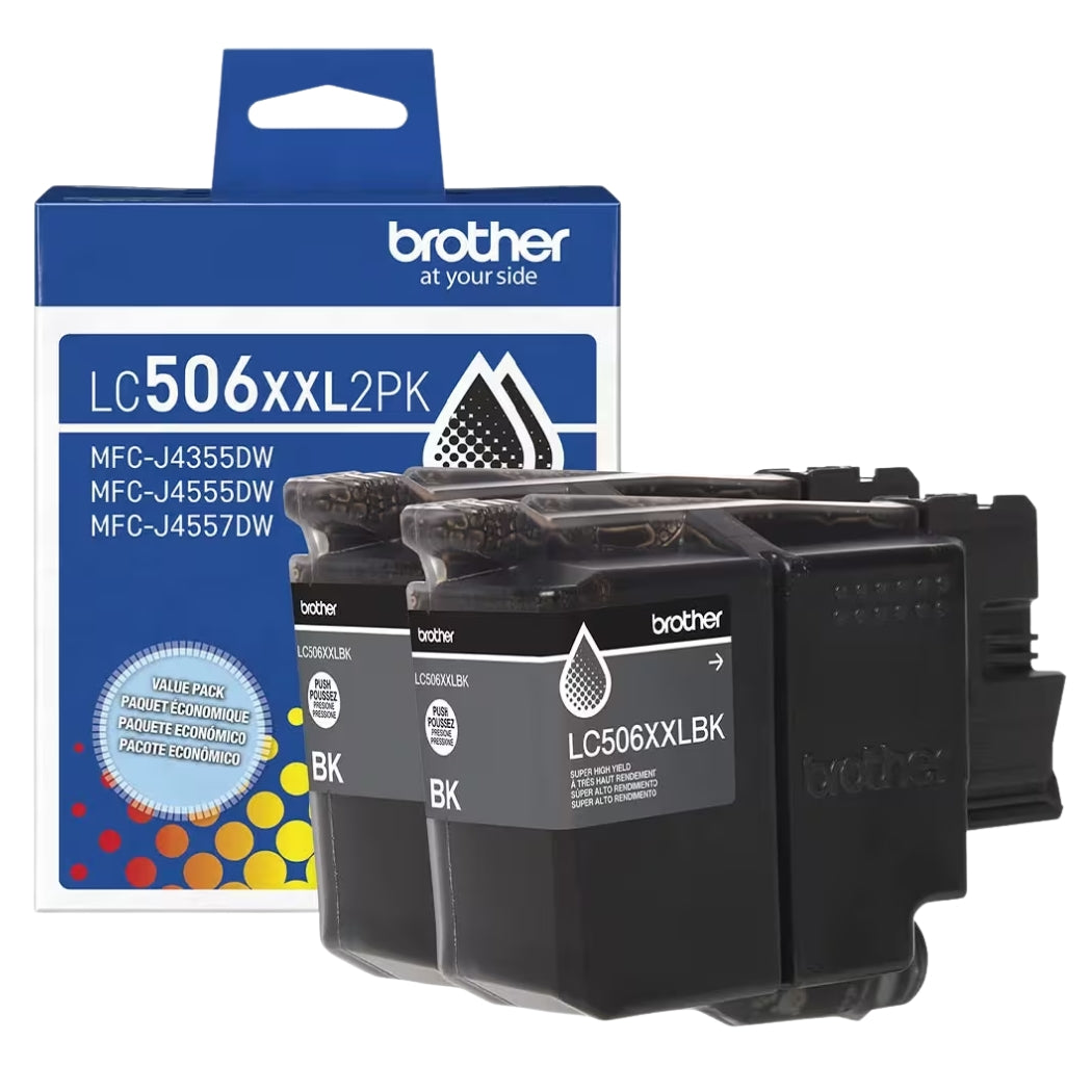New, Pre-Owned - Brother LC506XXL Extra High Yield Black Ink Cartridge-2 Pack