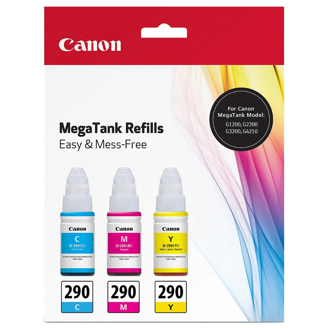 New, Pre-Owned - Canon GI-290 High Yield Tri-Color (3-Pack) Ink Bottle