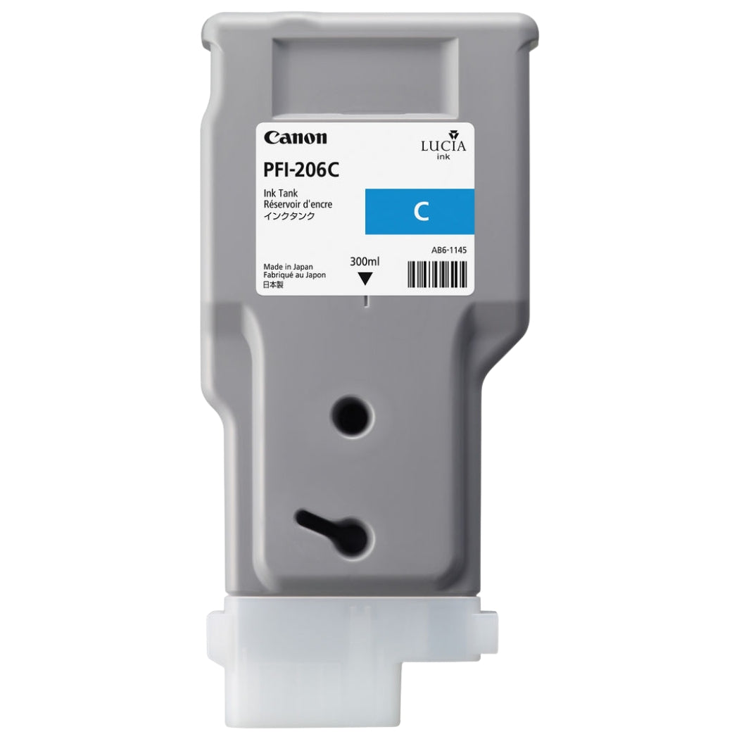 New, Pre-Owned - Canon PFI-206 300mL Cyan Ink Cartridge
