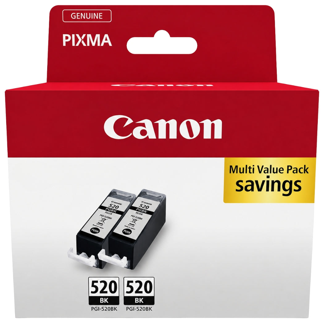 New, Pre-Owned - Canon PGI-520 Black Ink Cartridges- 2 Pack