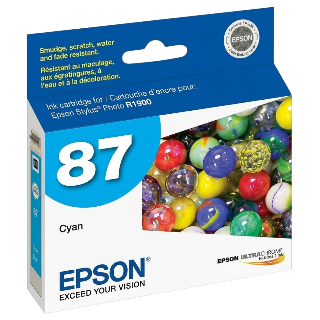 New, Pre-Owned - Epson 87 (T0872) Cyan Ink Cartridge