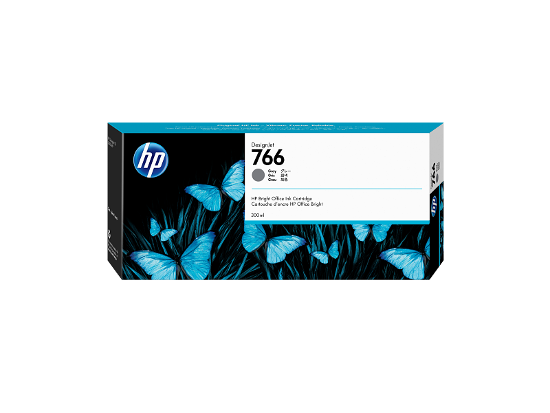 New, Pre-Owned - HP 766 High Yield Gray 300ml Ink Cartridge, P2V93A