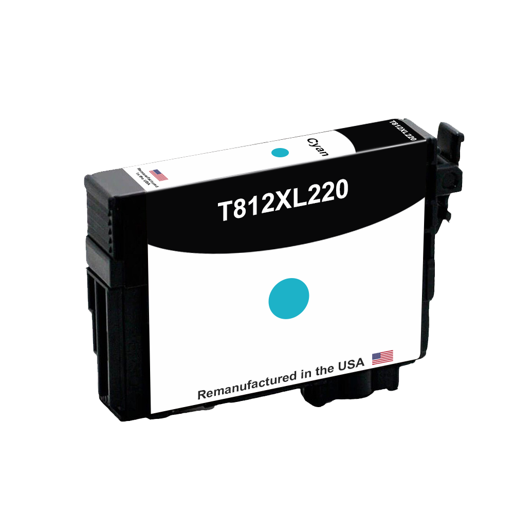 U.S. remanufactured for Epson 812XL Cyan High Yield Ink Cartridge