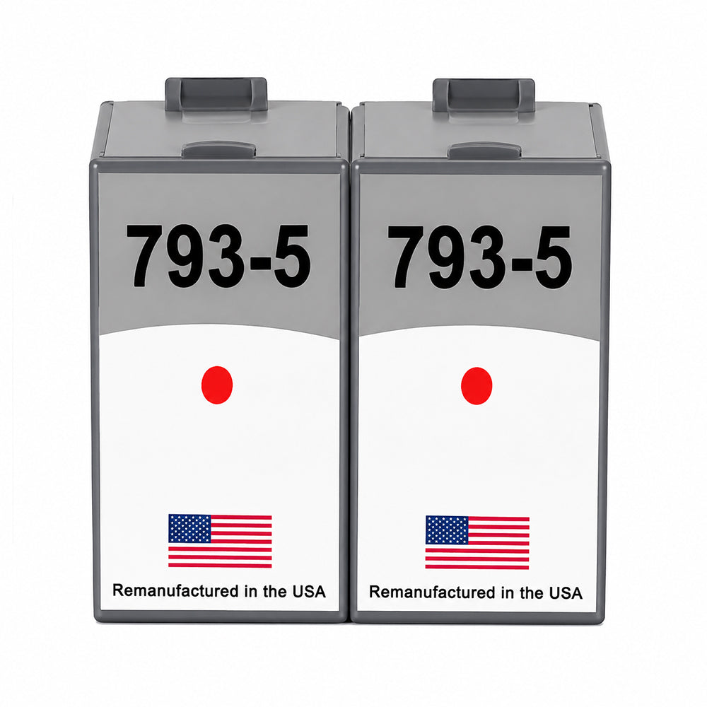 U.S. Remanufactured for Pitney Bowes 793-5 Fluorescent Red Ink Cartridges Twin Pack