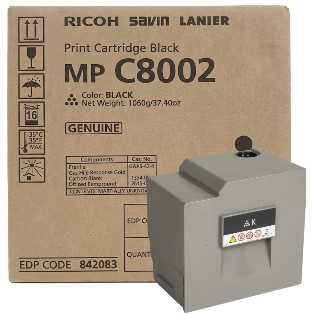 New, Pre-Owned - Ricoh MP C8002 Black Toner Cartridge, 842083